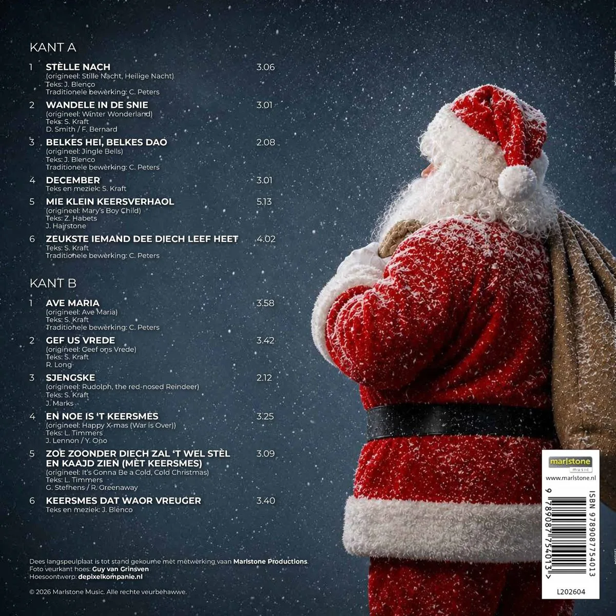 Achterkant Zaolege Keersmes LP met tracklist